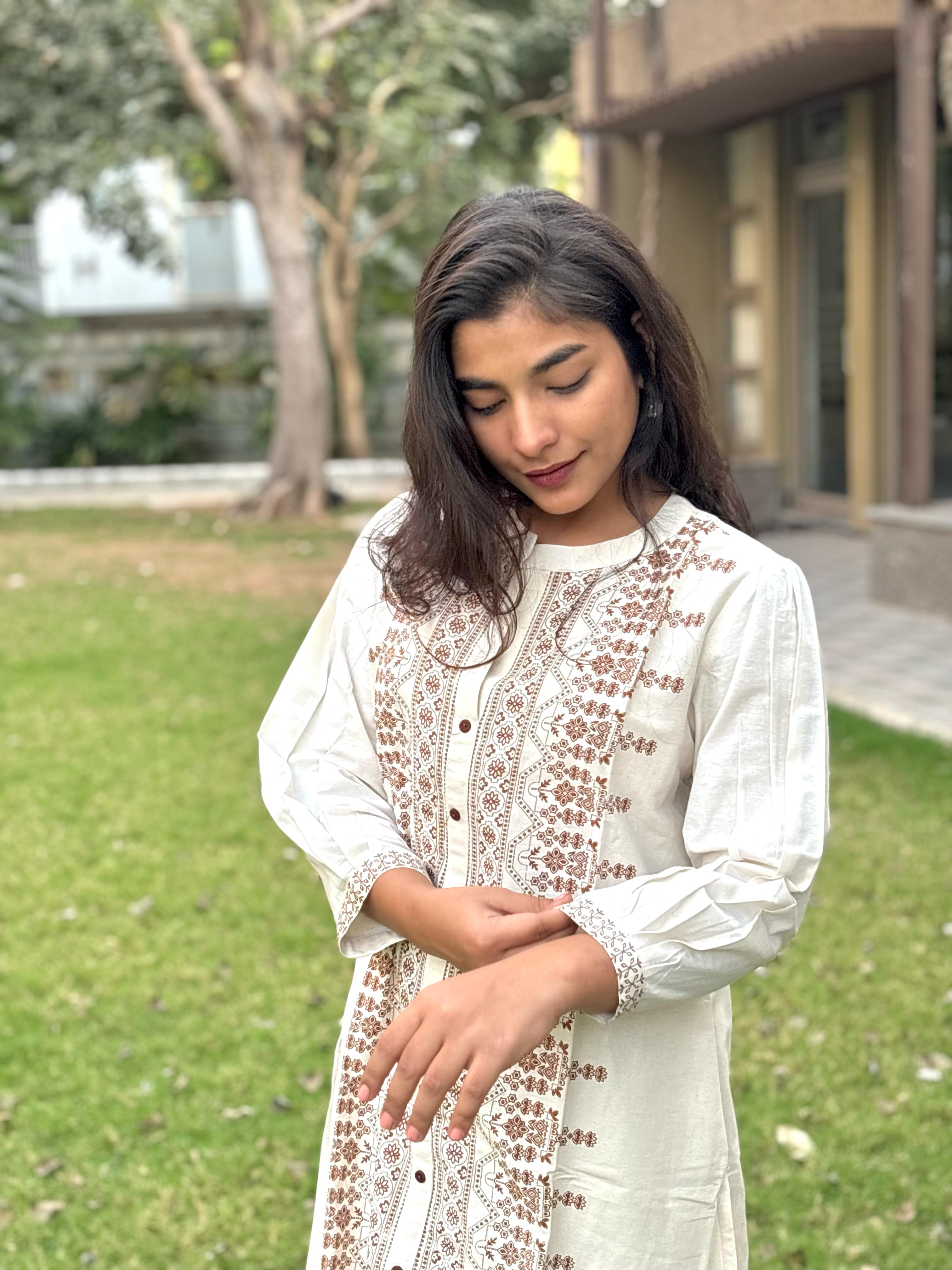 Handloom Khadi Co-Ord Set with Traditional Prints